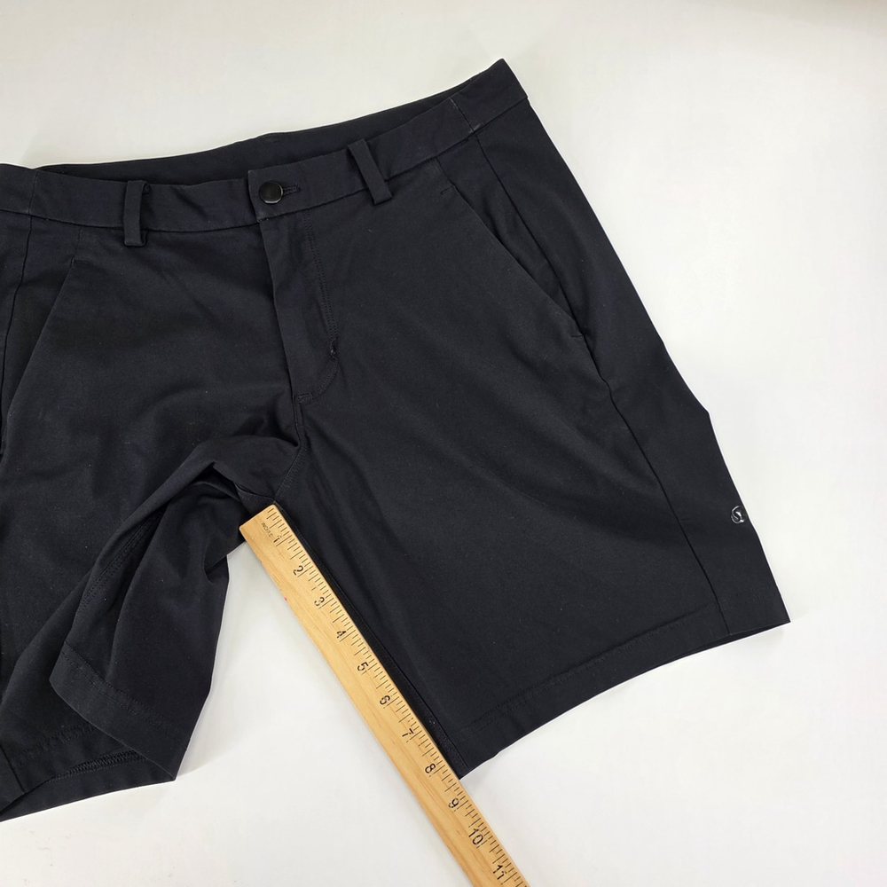 Lululemon ABC Short 9 Black Warpstreme Slim Fit Mens 32 Performance Golf Casual - Picture 7 of 9